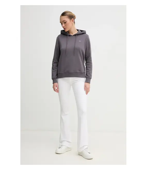 Μπλούζα Calvin Klein Jeans χρώμα: γκρι, με κουκούλα, J20J225365