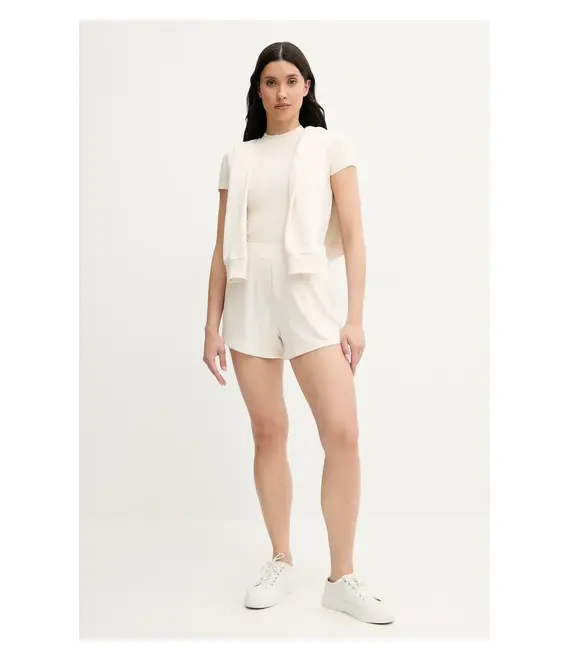 Μπλούζα Guess LUCIA χρώμα: μπεζ, με κουκούλα, O5GQ00 KCQP2