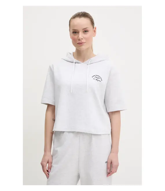 Μπλούζα Guess NIGELLA χρώμα: γκρι, με κουκούλα, V5GQ05 KCS01