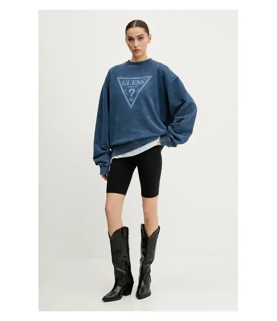 Βαμβακερή μπλούζα Guess Originals γυναικεία, χρώμα: μπλε, M5GQ35 K68I4
