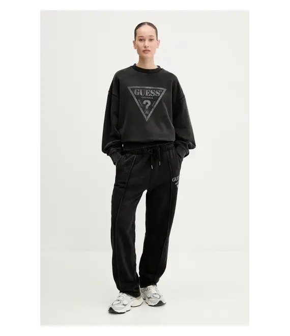 Βαμβακερή μπλούζα Guess Originals γυναικεία, χρώμα: μαύρο, M5GQ35 K68I4
