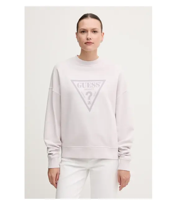 Βαμβακερή μπλούζα Guess Originals γυναικεία, χρώμα: μοβ, W5GQ03 K68I4