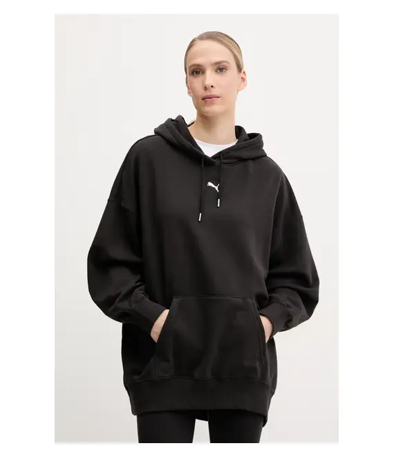 Μπλούζα Puma χρώμα: μαύρο, με κουκούλα, 629751