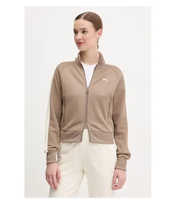 Μπλούζα Puma χρώμα: καφέ, 629796