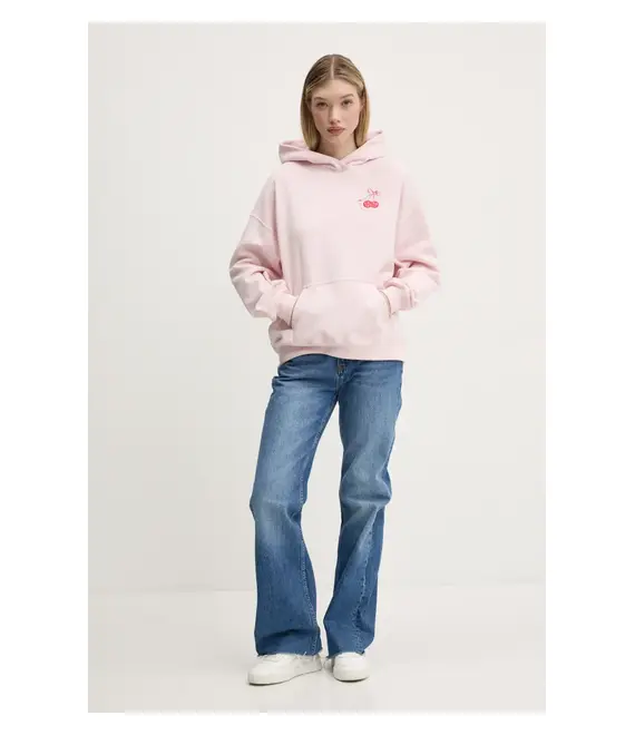 Μπλούζα Hollister Co. χρώμα: ροζ, με κουκούλα, KI352-5078