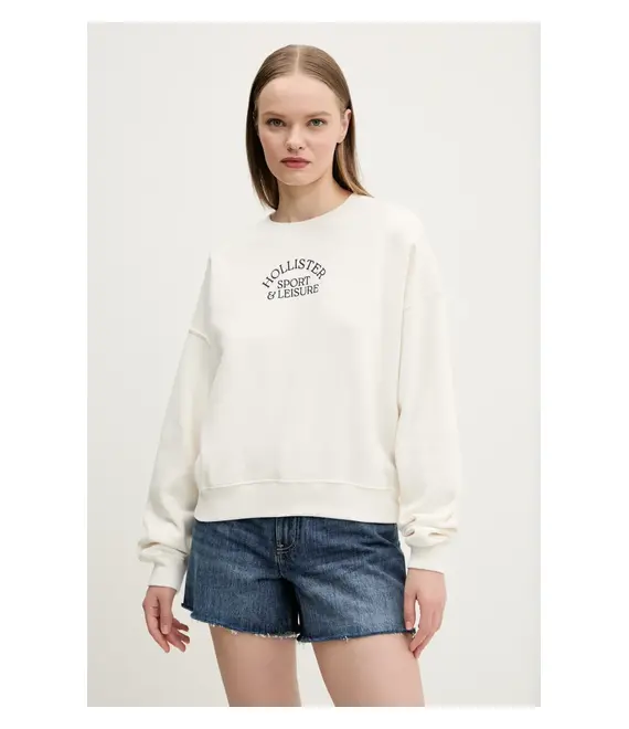Μπλούζα Hollister Co. χρώμα: μπεζ, KI352-5110