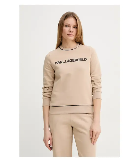 Μπλούζα Karl Lagerfeld χρώμα: μπεζ, A2W20066