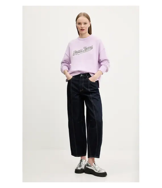 Βαμβακερό πουλόβερ Guess Jeans γυναικείο, χρώμα: μοβ, W5GR00 Z3HM1