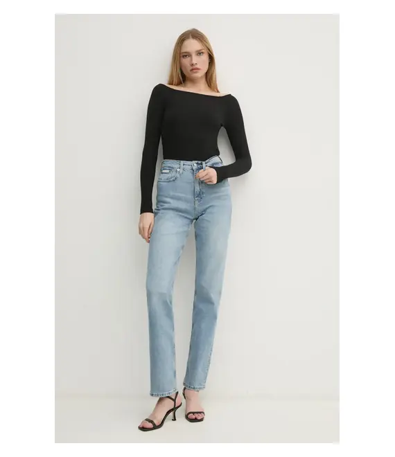 Μακρυμάνικο Calvin Klein Jeans χρώμα: μαύρο, J20J224992