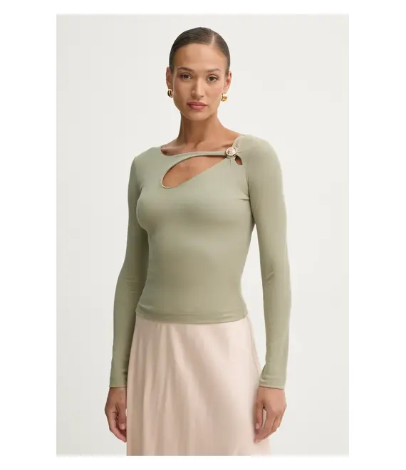 Μακρυμάνικο Guess ZAMA χρώμα: πράσινο, W5RP12 KAQL2