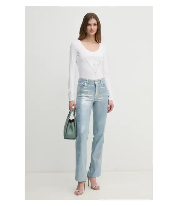 Μακρυμάνικο Guess χρώμα: άσπρο, W5RI65 J1314