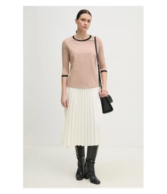Μακρυμάνικο Sisley χρώμα: καφέ, 38B6L1079