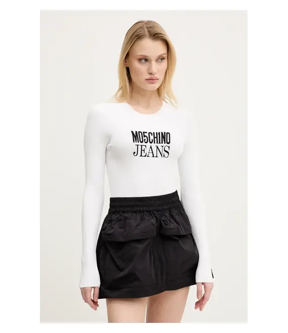 Πουλόβερ Moschino Jeans χρώμα: άσπρο, 0937 3203