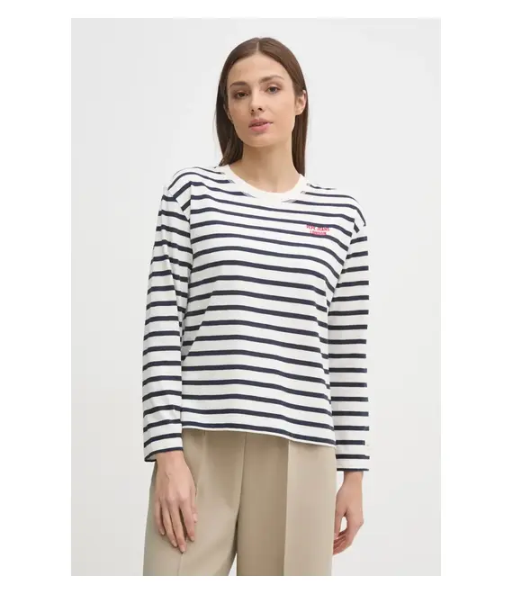 Βαμβακερή μπλούζα με μακριά μανίκια Pepe Jeans RIO χρώμα: ναυτικό μπλε, PL506018