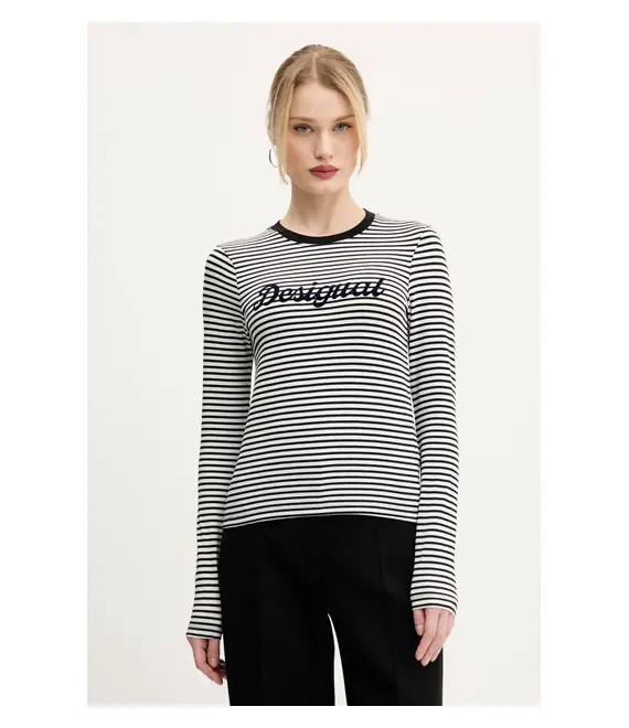 Μακρυμάνικο Desigual WISCONSIN χρώμα: μαύρο, 25SWTK85