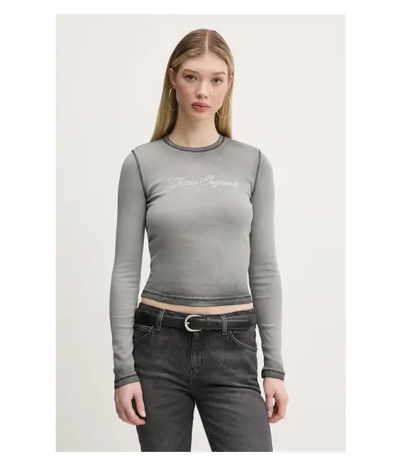 Μακρυμάνικο Guess Originals χρώμα: γκρι, W5RP40 KA0H1