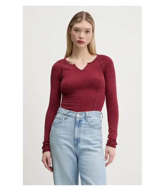Μακρυμάνικο Guess Originals χρώμα: μπορντό, W5RP42 KCGB0
