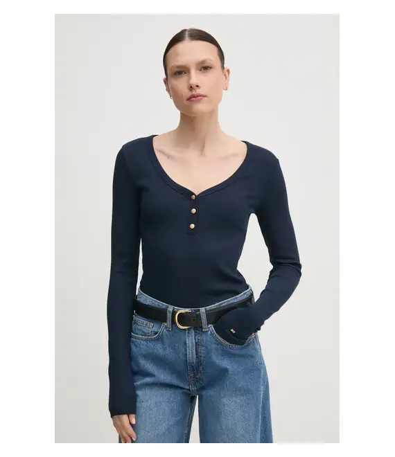 Μακρυμάνικο Tommy Hilfiger χρώμα: ναυτικό μπλε, WW0WW43905