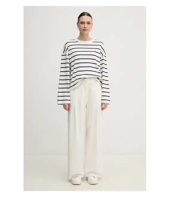Βαμβακερή μπλούζα με μακριά μανίκια Tommy Hilfiger WW0WW45519
