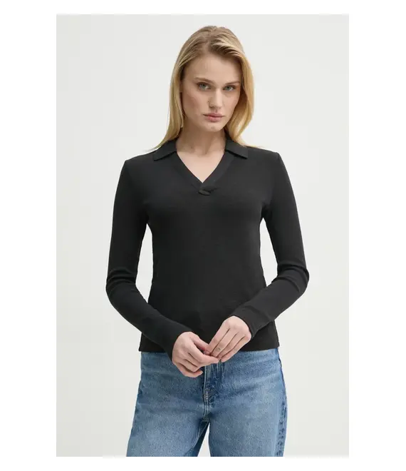 Βαμβακερή μπλούζα με μακριά μανίκια G-Star Raw χρώμα: μαύρο, D26074-D958