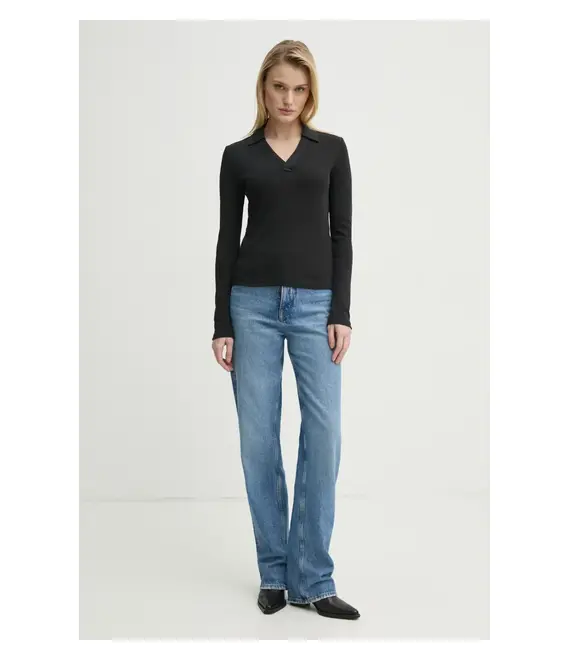Βαμβακερή μπλούζα με μακριά μανίκια G-Star Raw χρώμα: μαύρο, D26074-D958