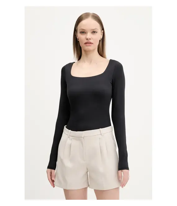 Μακρυμάνικο Hollister Co. χρώμα: μαύρο, KI339-5077