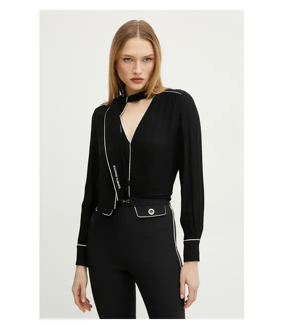 Μπλουζάκι Elisabetta Franchi χρώμα: μαύρο, CA10451E2