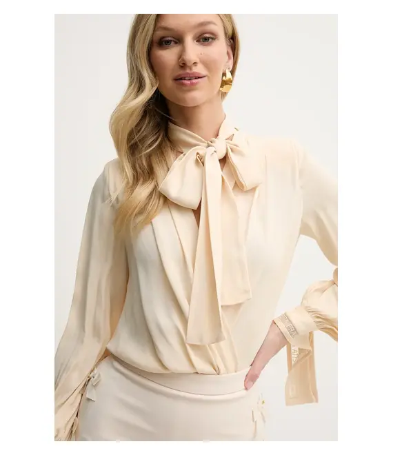 Μπλουζάκι Elisabetta Franchi χρώμα: μπεζ, CB00651E2