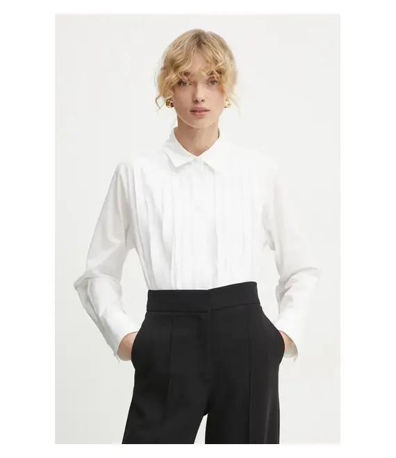 Βαμβακερό πουκάμισο Bruuns Bazaar χρώμα: μπεζ, BBW4202
