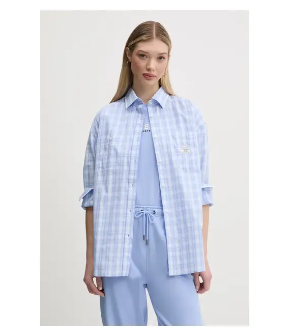 Βαμβακερό πουκάμισο Guess Jeans χρώμα: μπλε, W5RH95 WGZ11