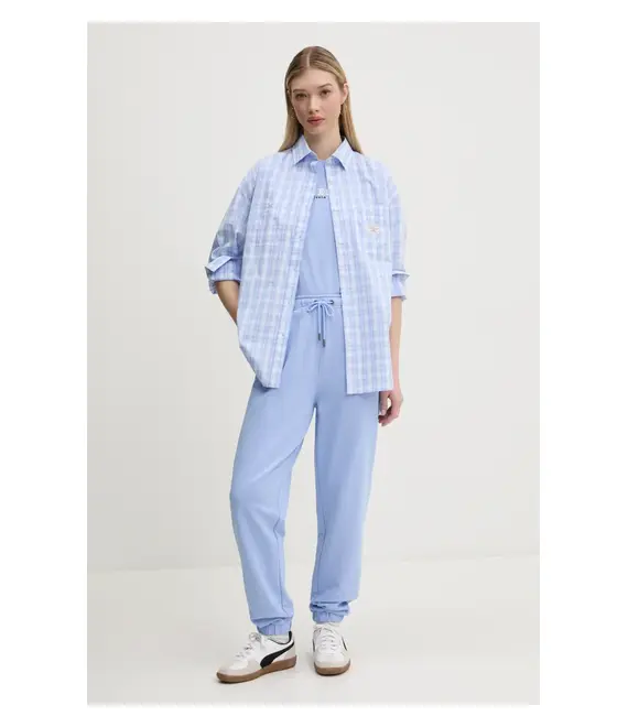 Βαμβακερό πουκάμισο Guess Jeans χρώμα: μπλε, W5RH95 WGZ11