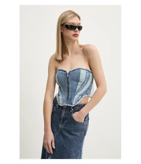 Τζιν τοπ Karl Lagerfeld Jeans χρώμα: μπλε, A1W17155