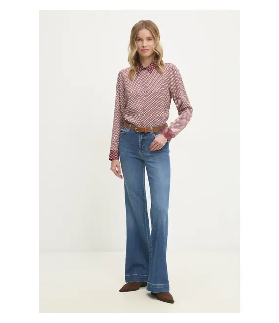 Πουκάμισο Tommy Hilfiger χρώμα: μπορντό, WW0WW44036