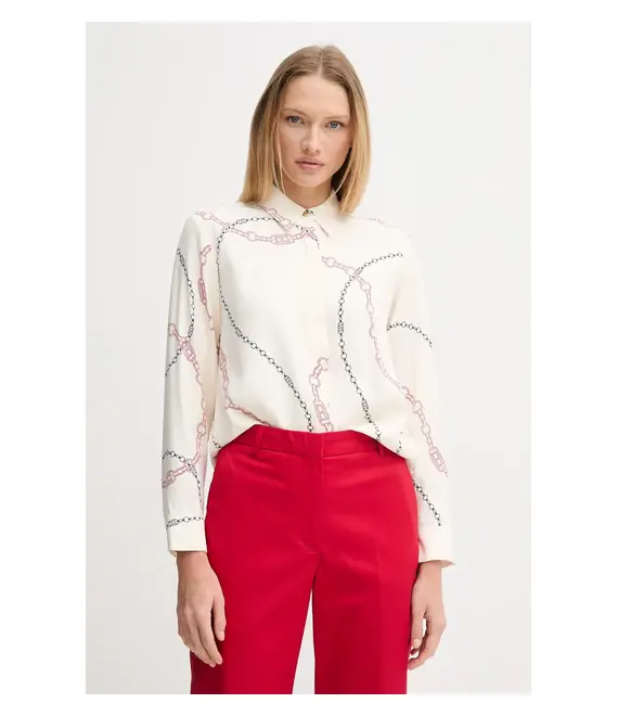 Πουκάμισο Tommy Hilfiger χρώμα: μπεζ, WW0WW44045