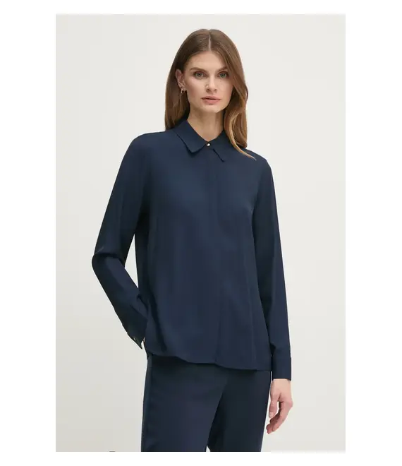 Πουκάμισο Tommy Hilfiger χρώμα: ναυτικό μπλε, WW0WW44045