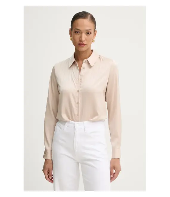Πουκάμισο Guess AURELIE χρώμα: μπεζ, W5RH0F WGWT2