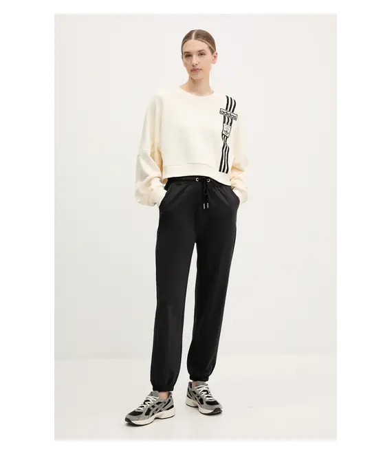 Βαμβακερή μπλούζα adidas Originals Adibreak Cropped Sweatshirt γυναικεία, χρώμα: μπεζ, JD0084