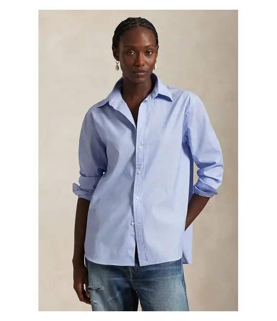 Βαμβακερό πουκάμισο Polo Ralph Lauren Long Sleeve Light Shirt χρώμα: μπλε, 211968220