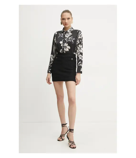 Πουκάμισο Marciano Guess MOLLY χρώμα: μαύρο, 5RGH34 9917Z