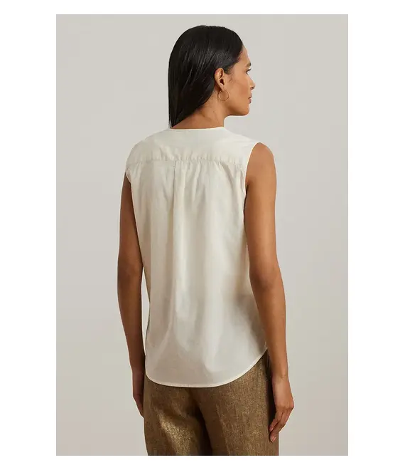 Βαμβακερή μπλούζα Lauren Ralph Lauren γυναικεία, χρώμα: μπεζ, 200963702