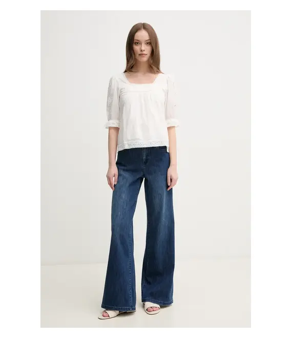 Βαμβακερή μπλούζα Pepe Jeans EVERLY γυναικεία, χρώμα: μπεζ, PL305016