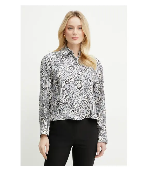 Μεταξωτό πουκάμισο Weekend Max Mara χρώμα: μπλε, 2515111131600