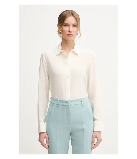 Μεταξωτό πουκάμισο Weekend Max Mara χρώμα: μπεζ, 2515111161600