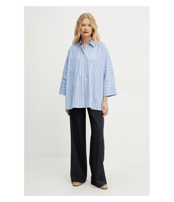 Βαμβακερό πουκάμισο Weekend Max Mara χρώμα: μπλε, 2515111092600
