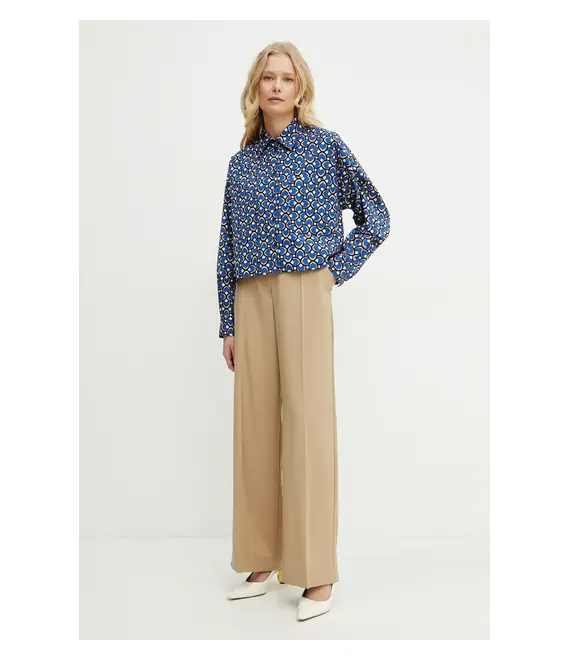 Βαμβακερό πουκάμισο Weekend Max Mara χρώμα: μπλε, 2515111112600