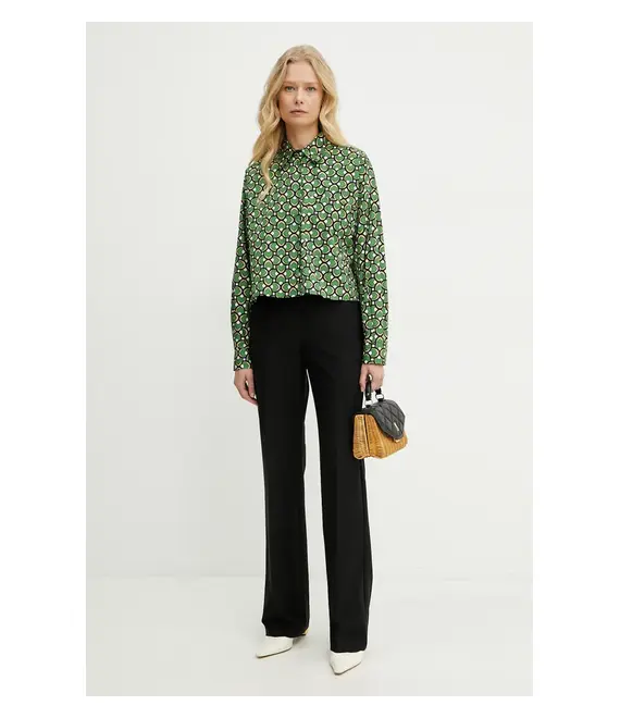 Βαμβακερό πουκάμισο Weekend Max Mara χρώμα: πράσινο, 2515111112600