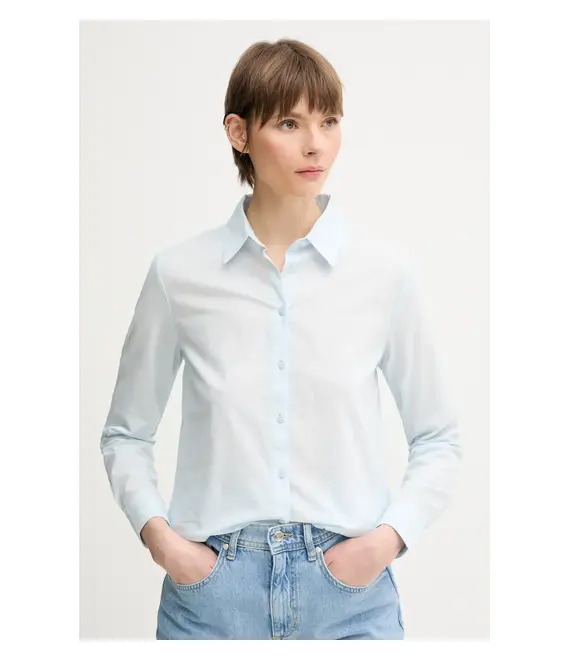 Βαμβακερό πουκάμισο United Colors of Benetton χρώμα: μπλε, 5WPQDQ0AX