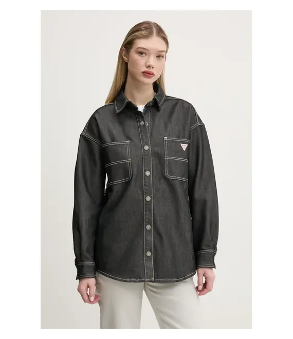 Πουκάμισο Guess Originals χρώμα: γκρι, W5RG67 D5L30