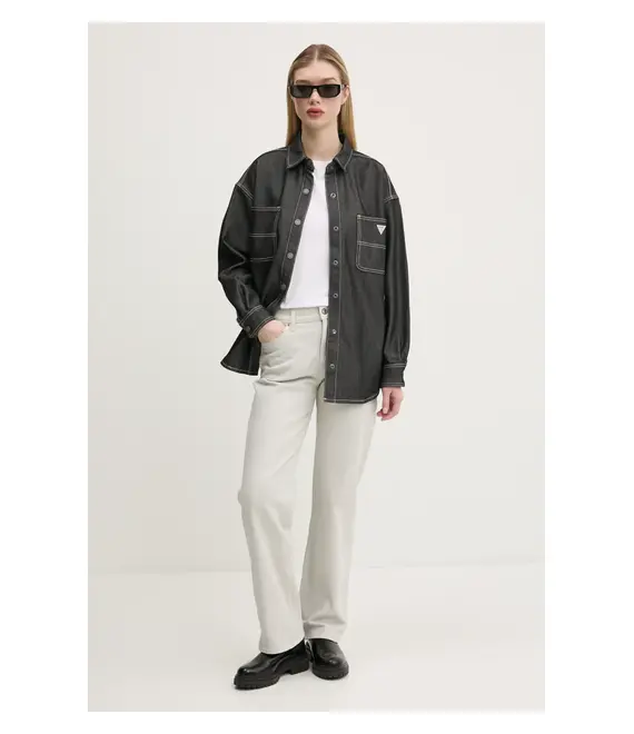 Πουκάμισο Guess Originals χρώμα: γκρι, W5RG67 D5L30