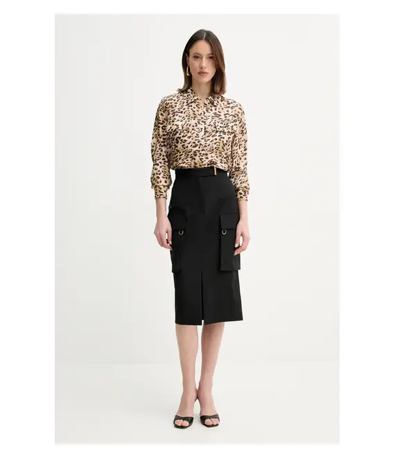 Πουκάμισο Guess ENORA χρώμα: μπεζ, W5GH83 WH5N2